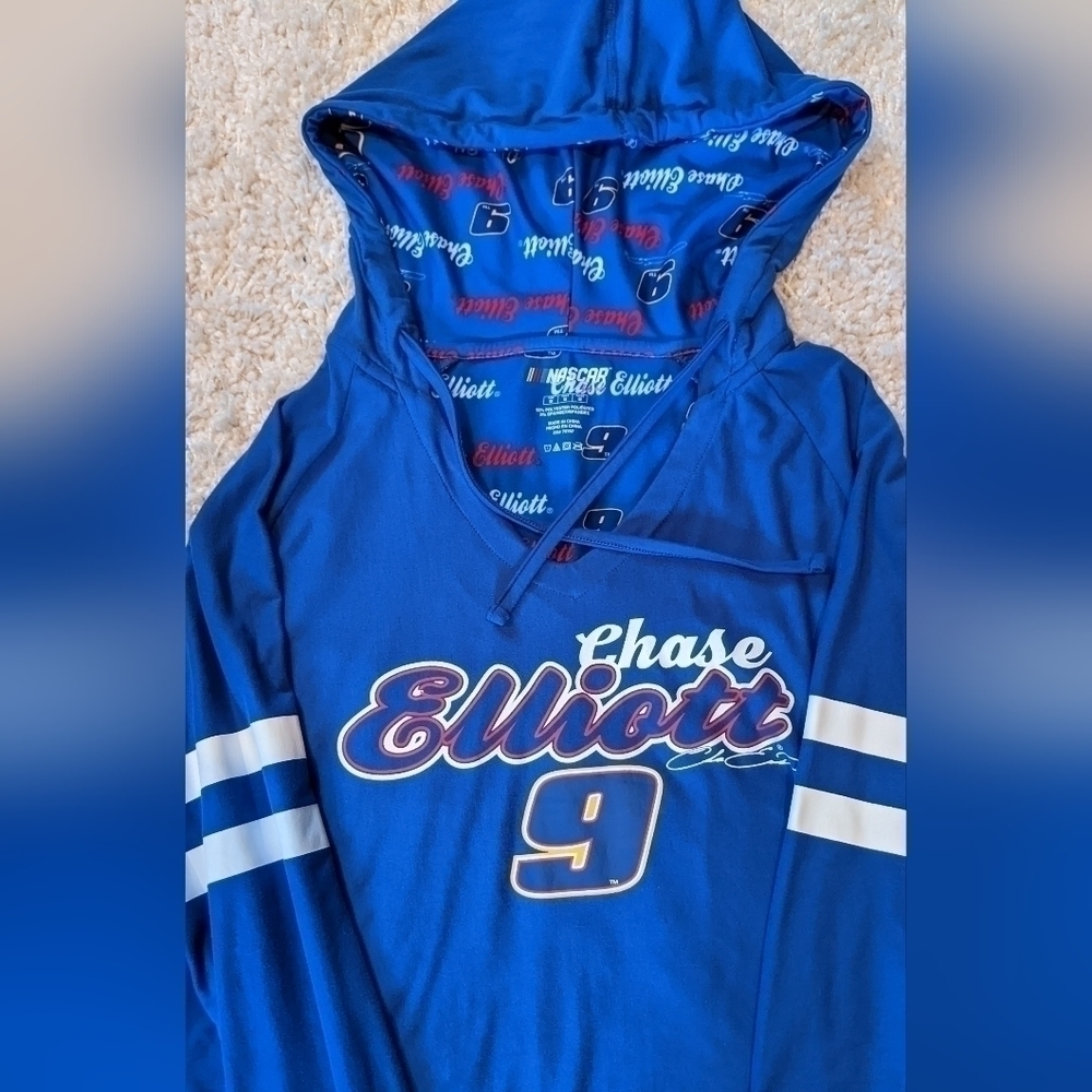 WOMEN'S Chase Elliott Concepts Sport Royal Recover Hoodie V-Neck NASCAR - Picture 4 of 5